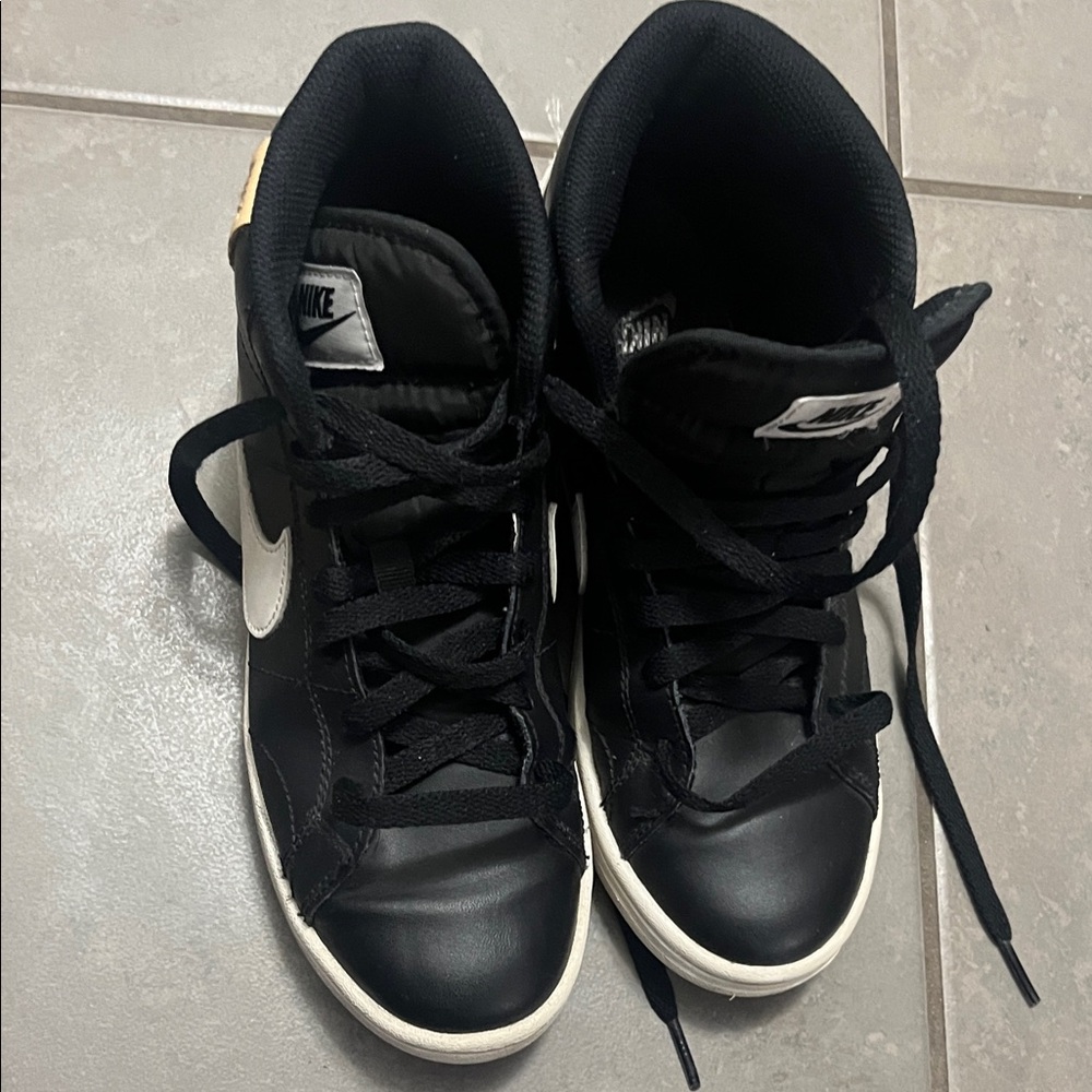 Nike Kids Black and White High-Top Sneakers